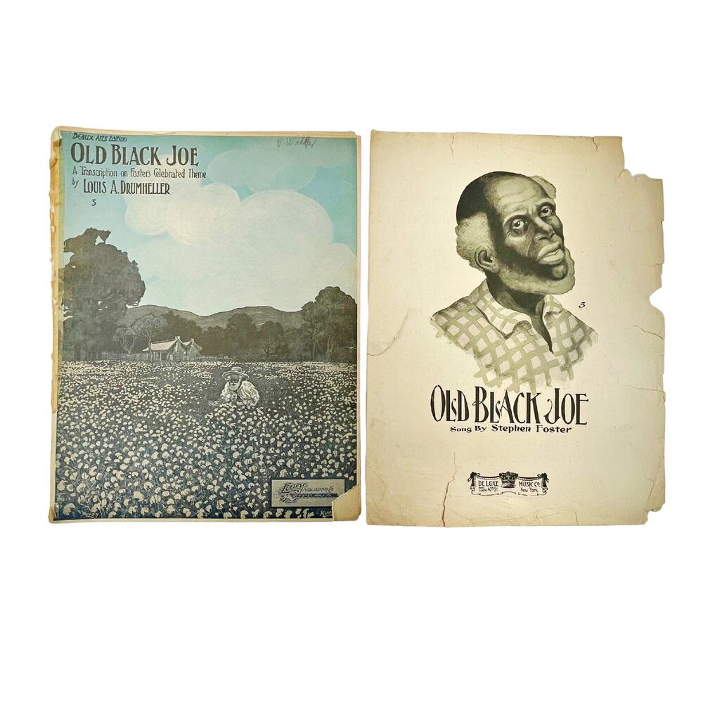 Vintage RARE Old Black Joe Stephen Foster Sheet Music 2 Versions 1905 1906